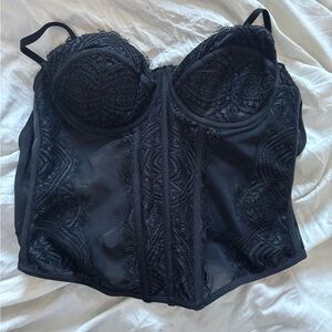 Urban Outfitters Black Lace Corset Top